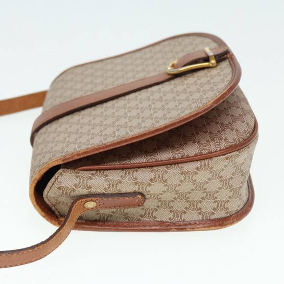 CELINE Macadam Canvas Shoulder Bag Beige Gold - Picture 5 of 13